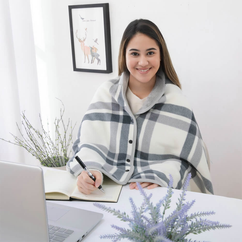 Manta para siesta multiusos de franela suave a cuadros clásica