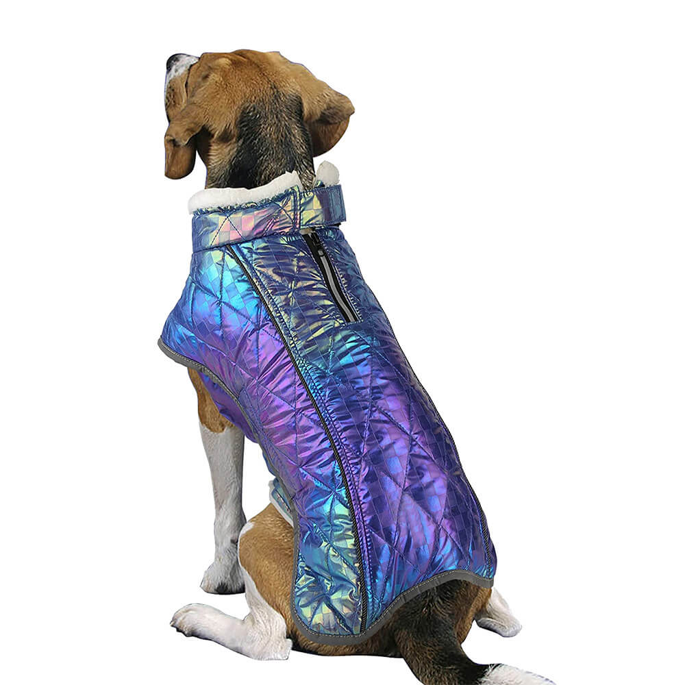 Chaqueta reflectante impermeable y colorida deslumbrante para perros