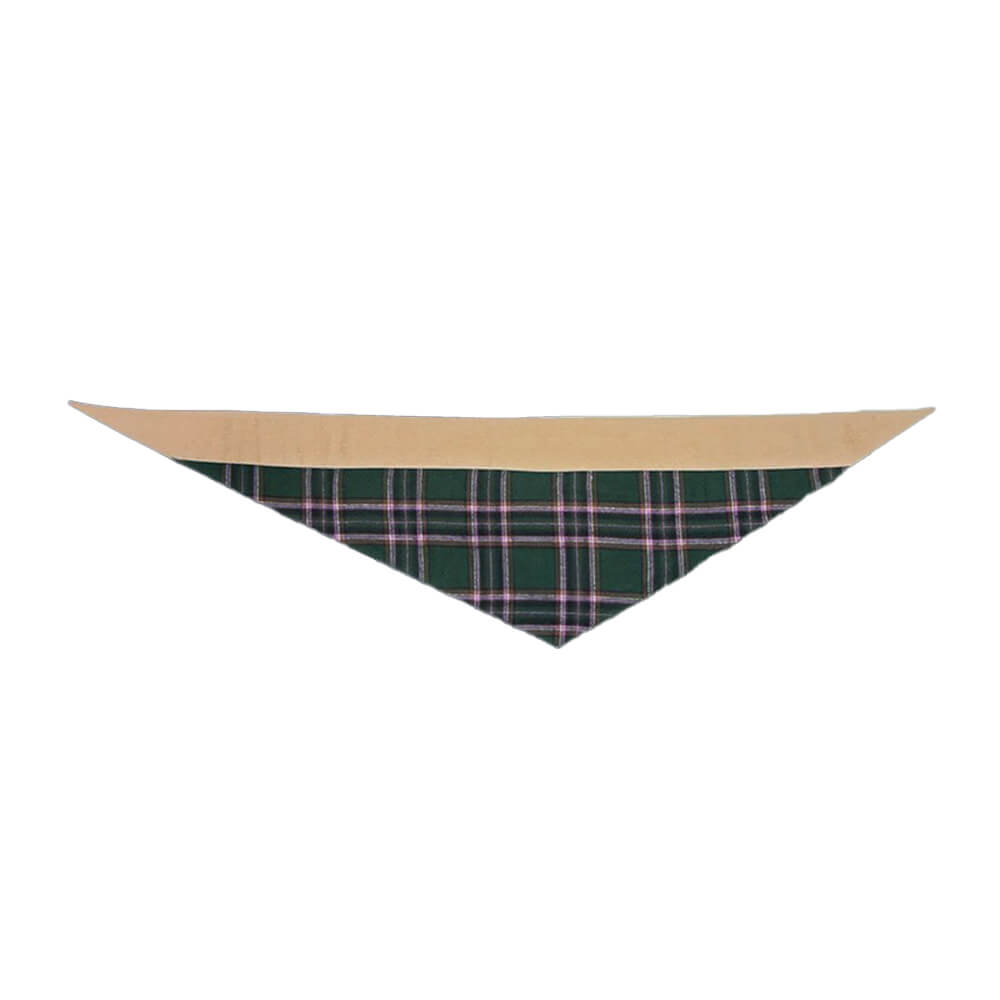 Elegante pañuelo tipo bandana triangular a cuadros ligero para perros para exteriores