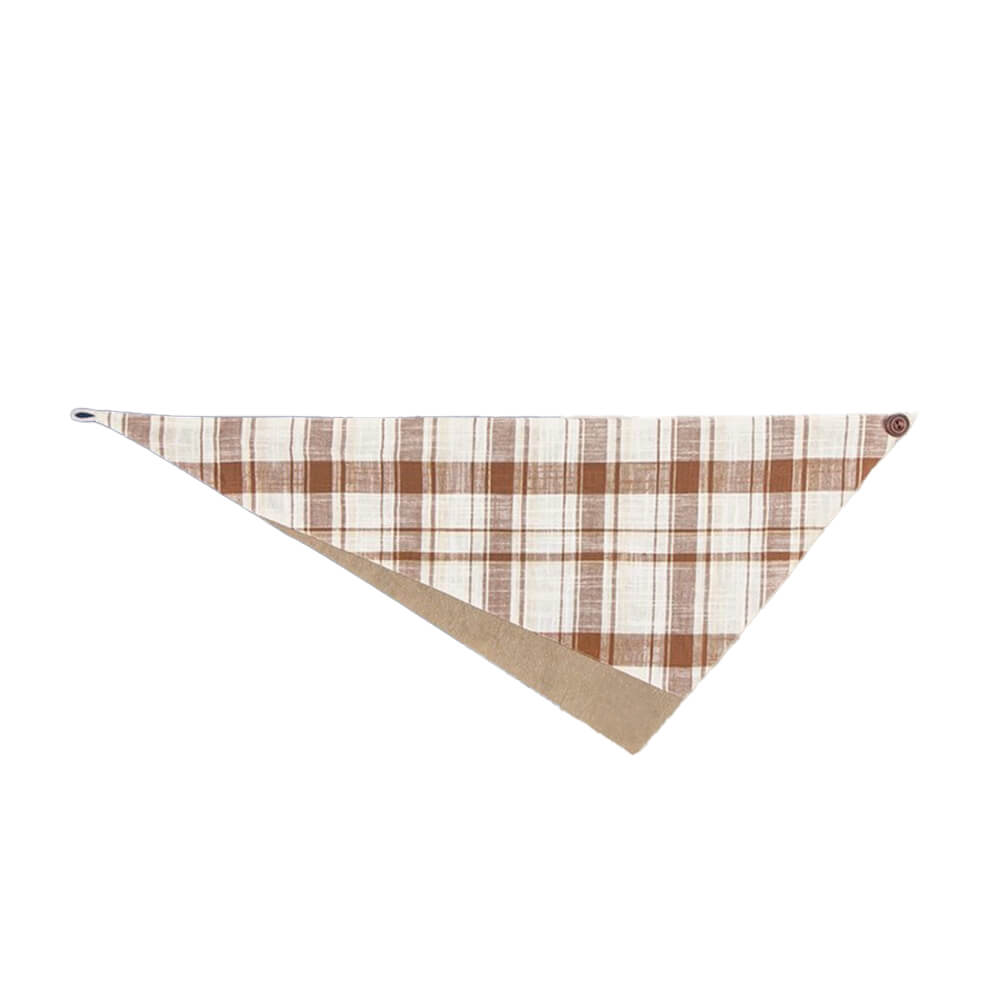 Elegante pañuelo tipo bandana triangular a cuadros ligero para perros para exteriores