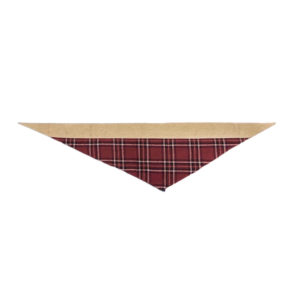 Elegante pañuelo tipo bandana triangular a cuadros ligero para perros para exteriores