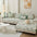 Sofá de tela chenille Emerald Wilderness, decoración, funda Coucu resistente a rasguños
