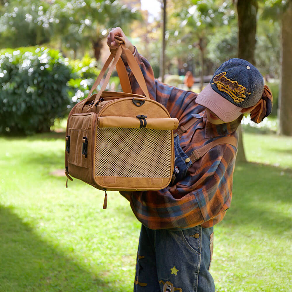 Bolsa de transporte para gatos de un solo hombro, amplia y expandible