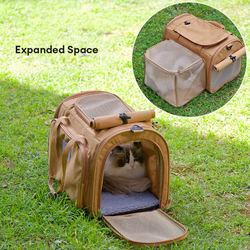 Bolsa de transporte para gatos de un solo hombro, amplia y expandible