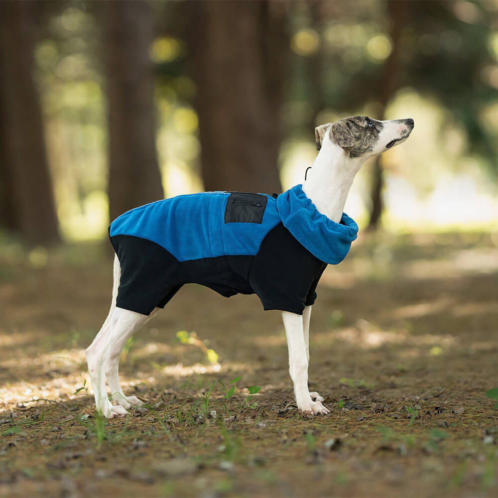 Abrigo polar cálido para perros de cuatro patas con cuello alto desmontable