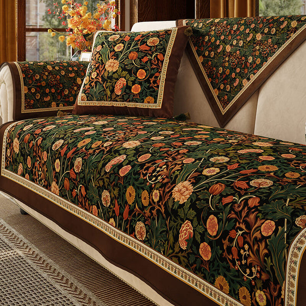 Garden Vintage Muebles de lujo protectoras Cubiertas de sofá sin deslizamiento