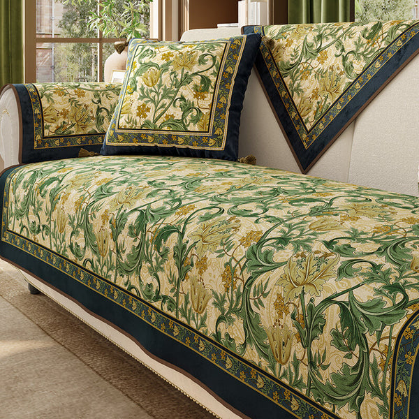 Garden Vintage Muebles de lujo protectoras Cubiertas de sofá sin deslizamiento