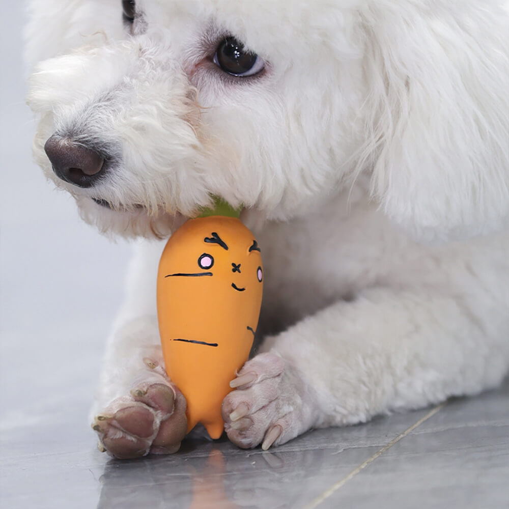 Juguete interactivo para perros masticable duradero y chirriante de látex vegetal