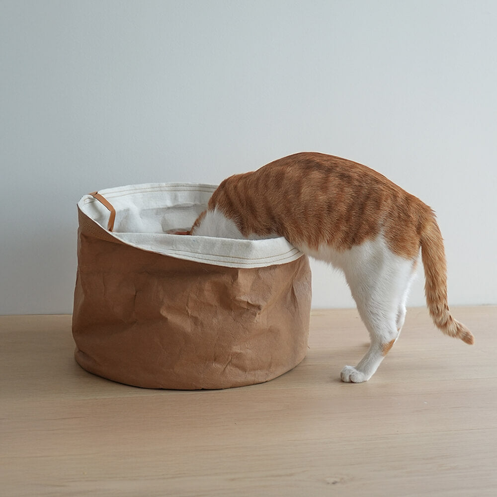 Cama minimalista plegable lavable de papel kraft para gatos