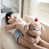 Plush Cherry Dog acogedor saliendo almohada de sofá largo