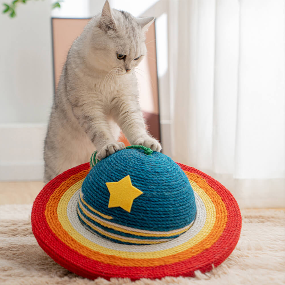 Rascador para gatos Rainbow Planet Sisal con pelota colgante