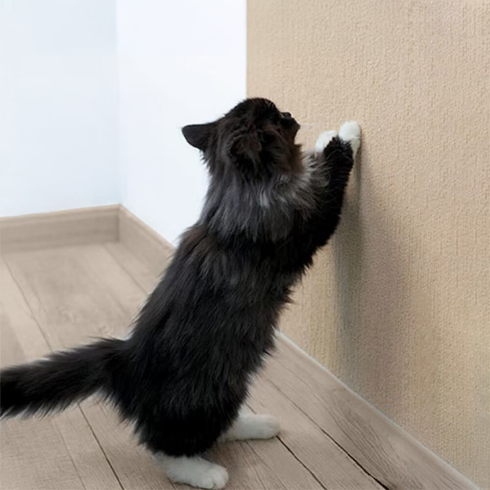 Tablero rascador de pared para gatos autoadhesivo y con felpa antiprastraciones