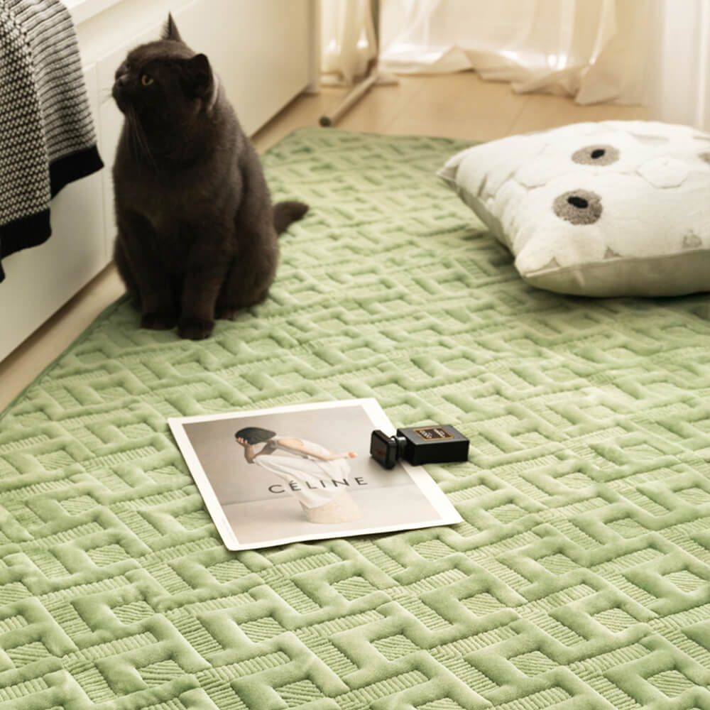 Alfombra decorativa con textura tejida de felpa suave para el hogar