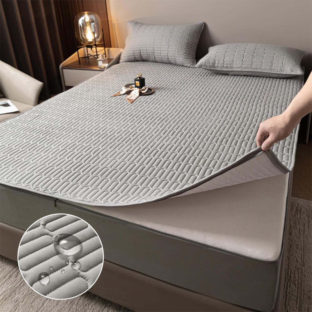 Protector de colchón impermeable con cremallera de completo cierre, suave y antibacterial