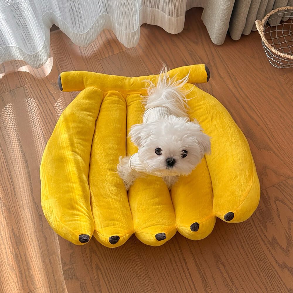 Cama para perros en forma de plátano, suave y adorable