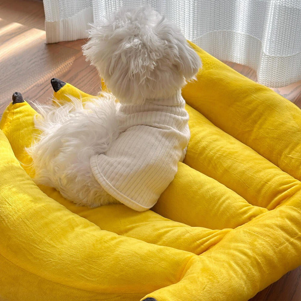 Cama para perros en forma de plátano, suave y adorable