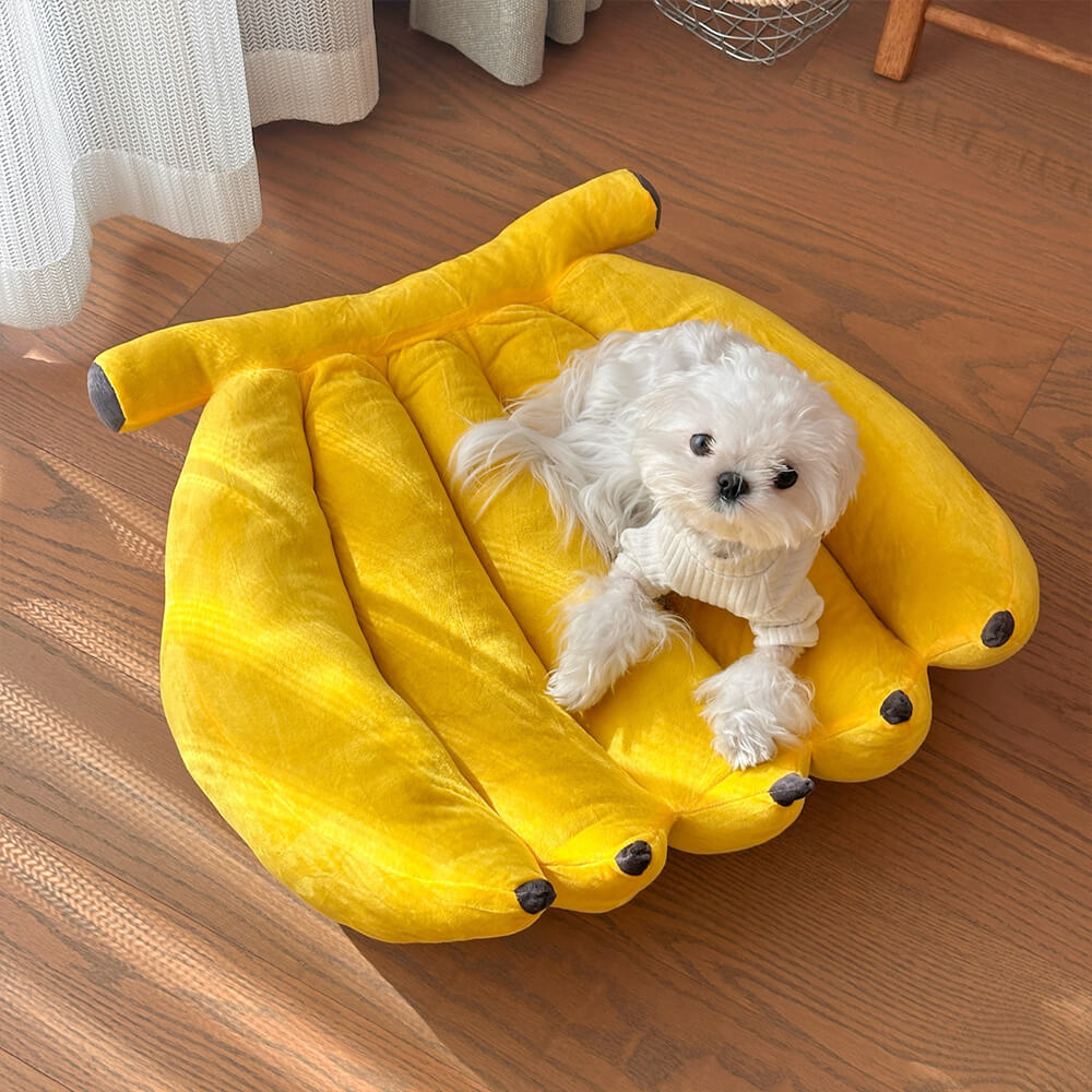 Cama para perros en forma de plátano, suave y adorable