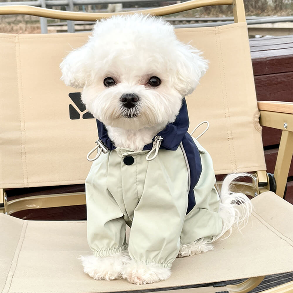 Chaqueta con capucha para perros para exteriores, elegante, impermeable, resistente al viento y ajustable