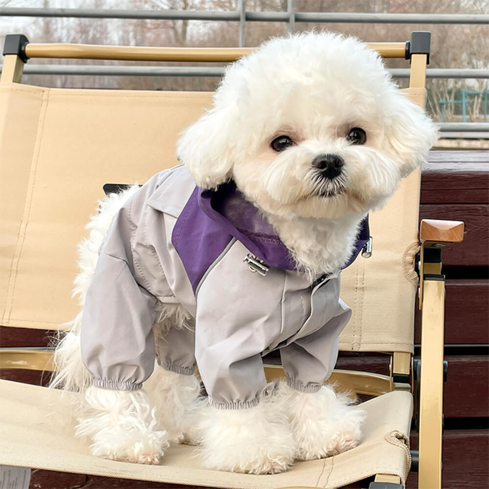 Chaqueta con capucha para perros para exteriores, elegante, impermeable, resistente al viento y ajustable