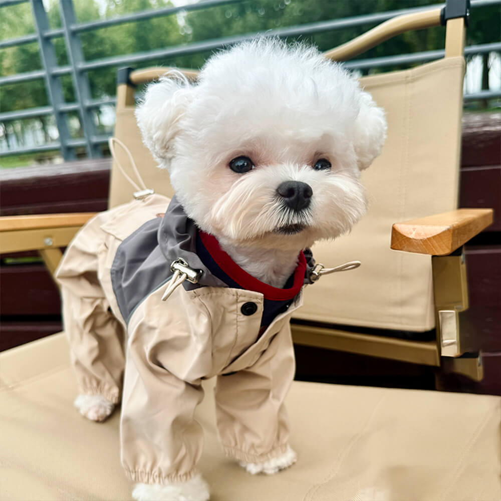 Chaqueta con capucha para perros para exteriores, elegante, impermeable, resistente al viento y ajustable