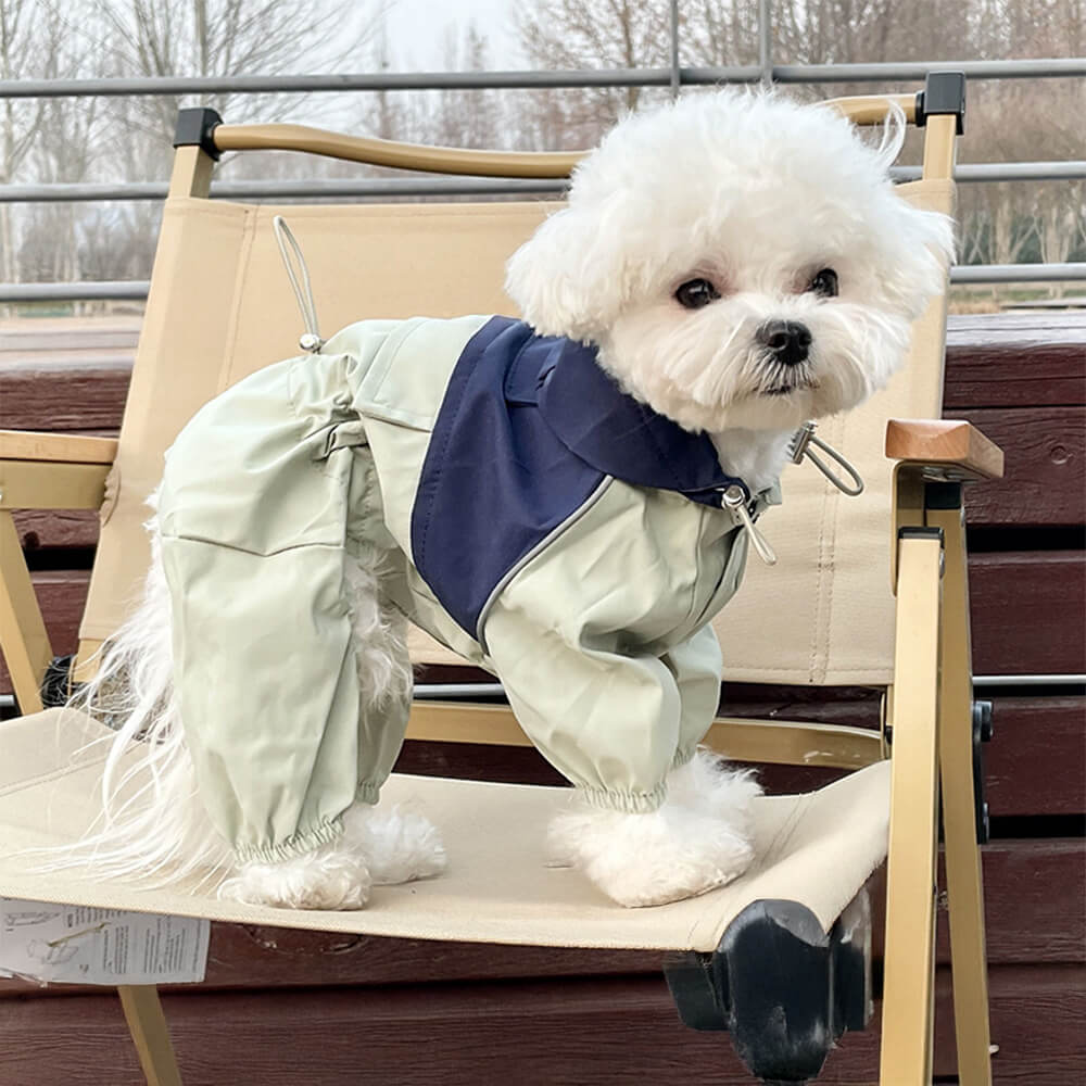 Chaqueta con capucha para perros para exteriores, elegante, impermeable, resistente al viento y ajustable