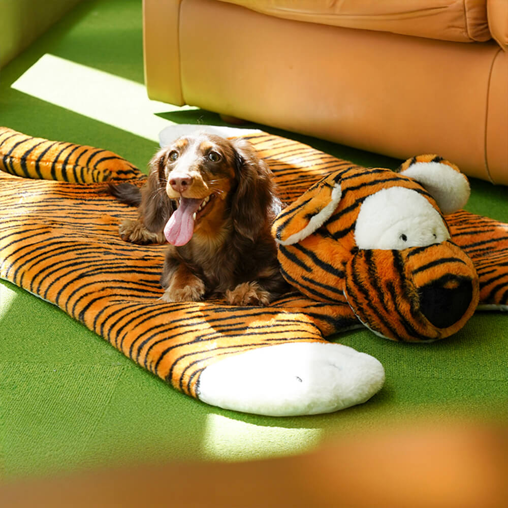 Alfombrilla cálida para dormir para perros y gatos con forma de rayas de tigre