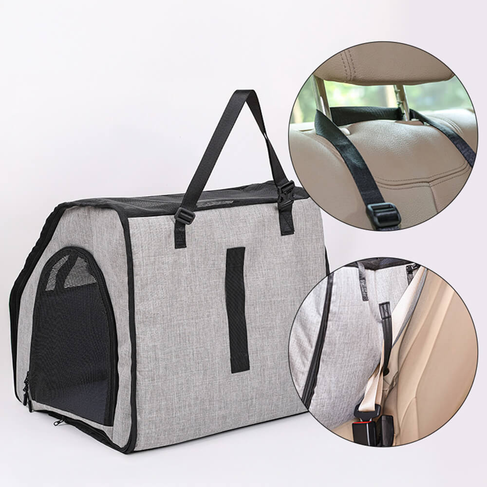 Asiento de coche y bolsa de transporte para perros y gatos, plegable, portátil y transpirable, apto para viajes