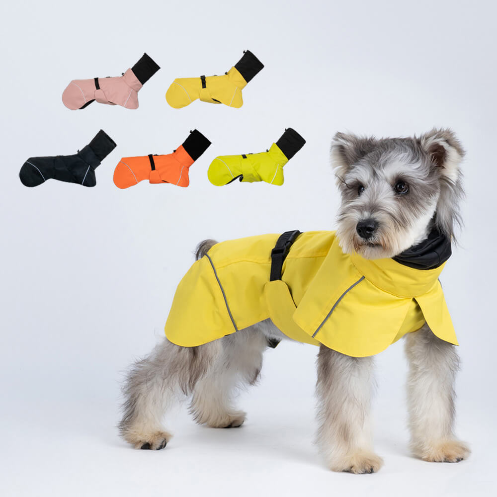 Poncho impermeable para perros con cuello alto, ligero, reflectante y ajustable