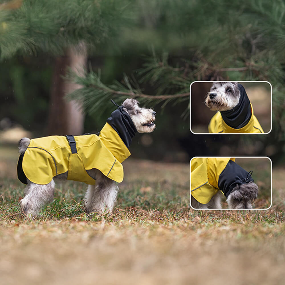 Poncho impermeable para perros con cuello alto, ligero, reflectante y ajustable