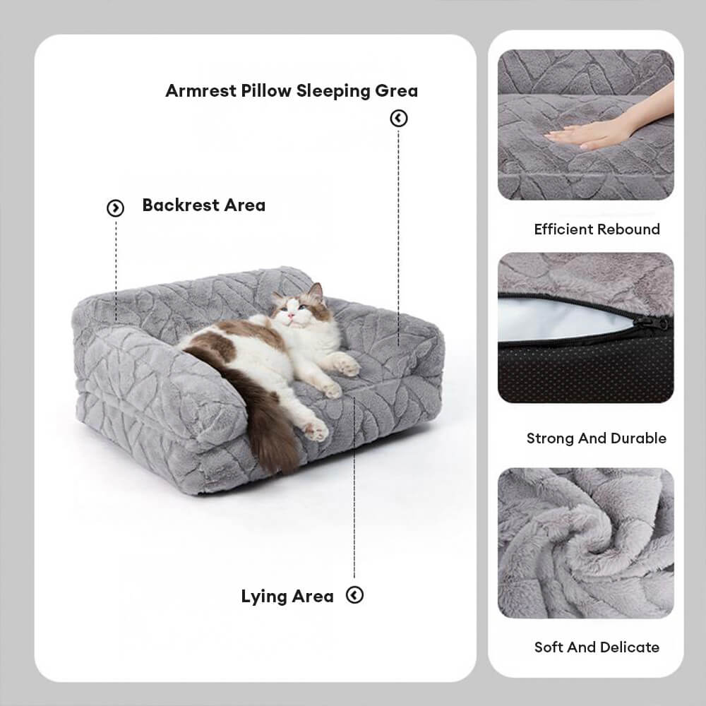 Cama cálida para perros y gatos de piel sintética de conejo ultra suave en jacquard