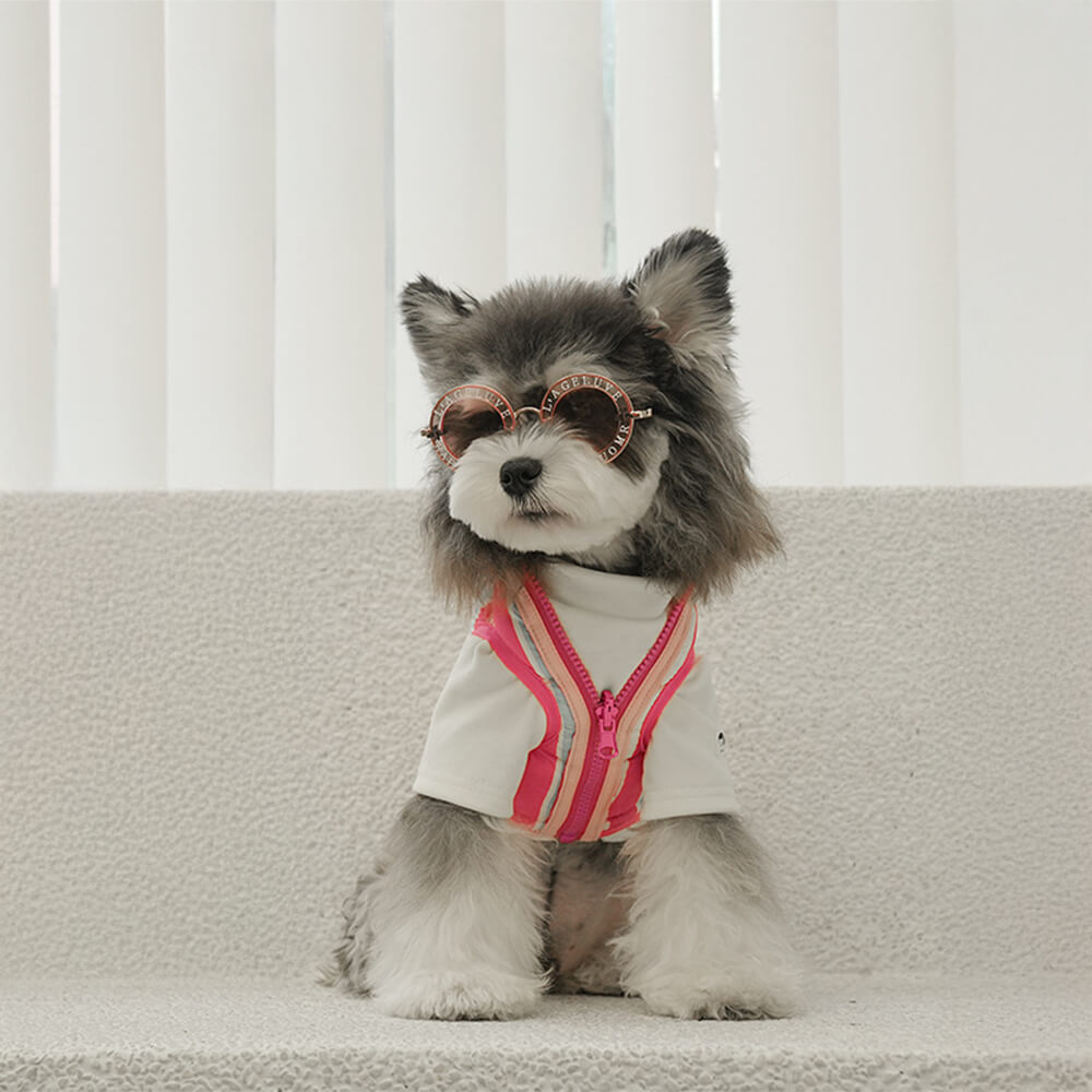 Chaleco para perros ultra elegante, cálido y ligero con rayas de doble cara