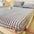 Stripe vertical Faux Faux Rabbit Fur Cattress Protector Inscribido Hoja