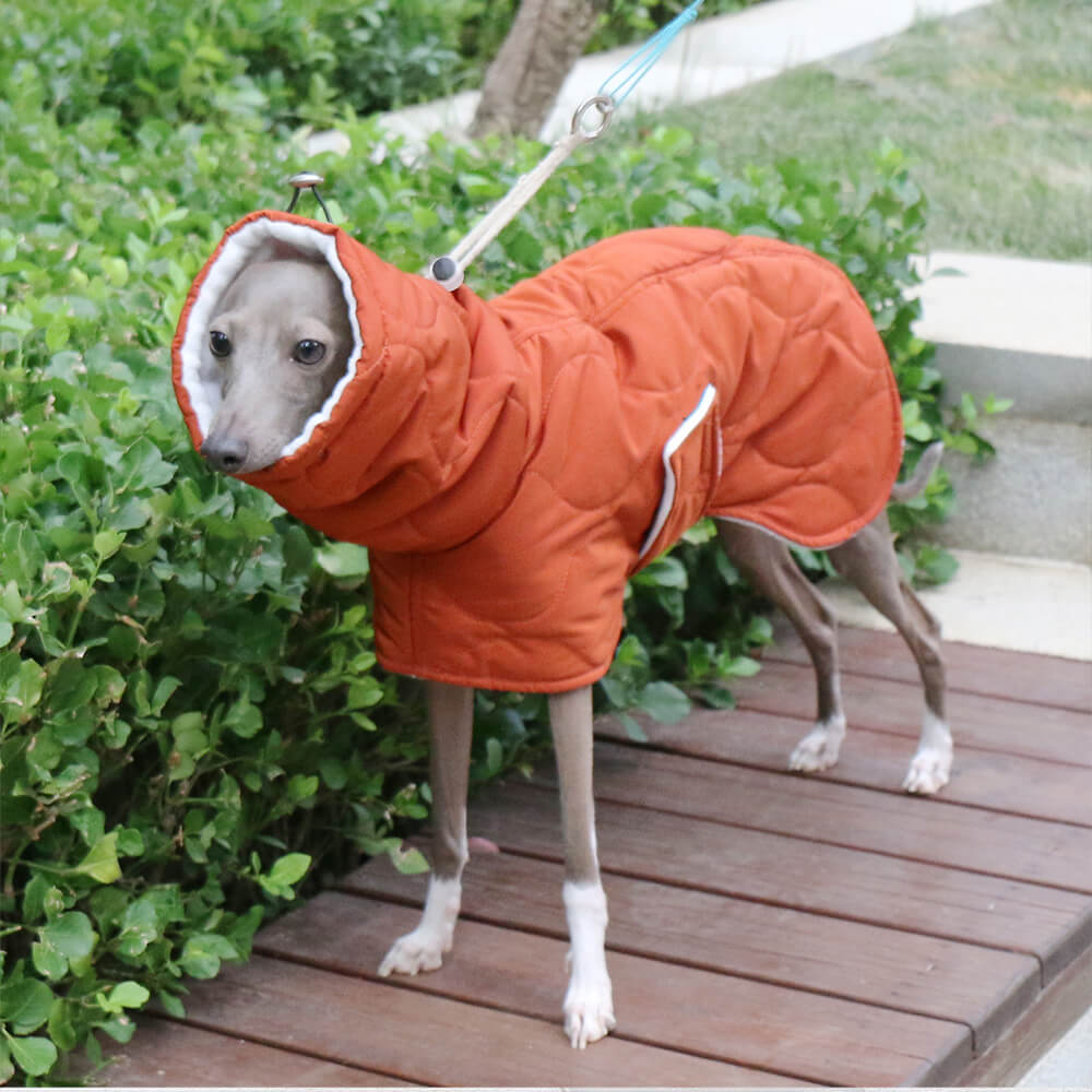 Chaqueta acolchada de cuello alto para perros, cálida, impermeable