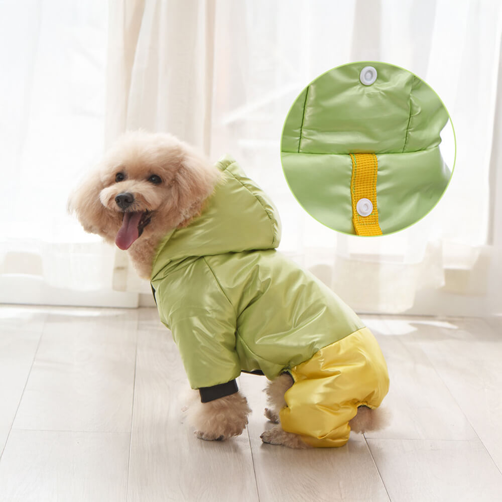 Abrigo con capucha para perros, cálido, resistente al agua y al viento, con cierre a presión