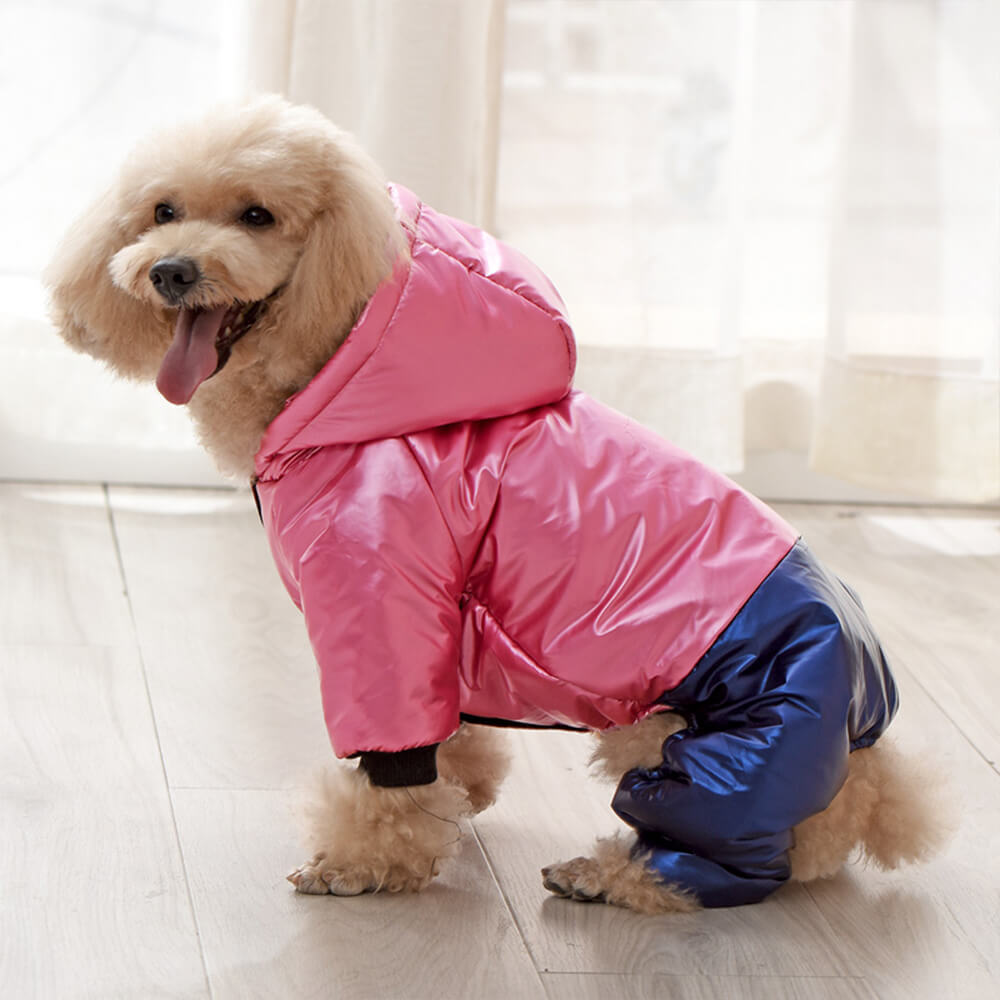 Abrigo con capucha para perros, cálido, resistente al agua y al viento, con cierre a presión