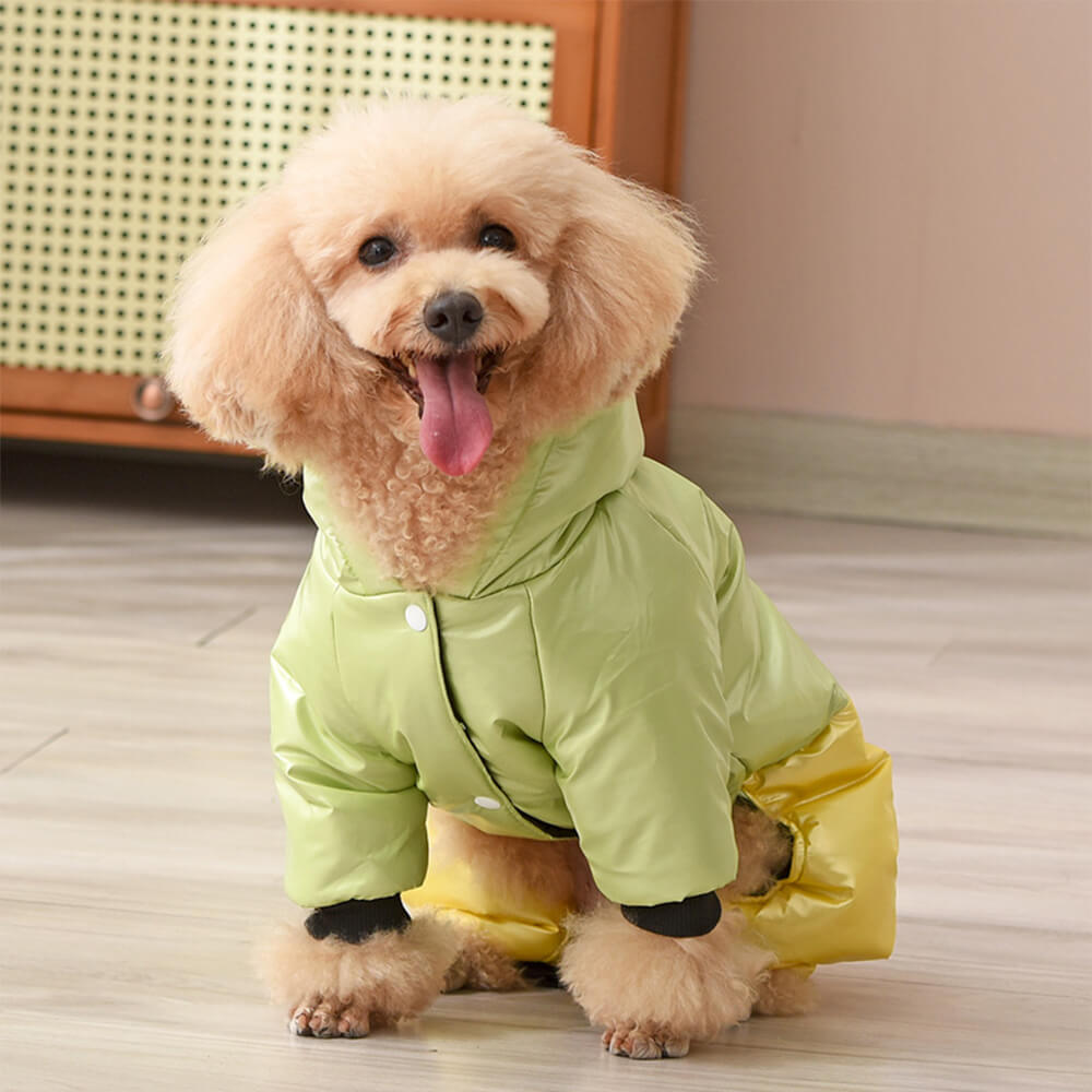 Abrigo con capucha para perros, cálido, resistente al agua y al viento, con cierre a presión