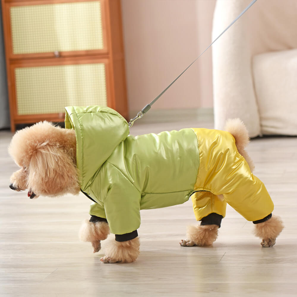 Abrigo con capucha para perros, cálido, resistente al agua y al viento, con cierre a presión