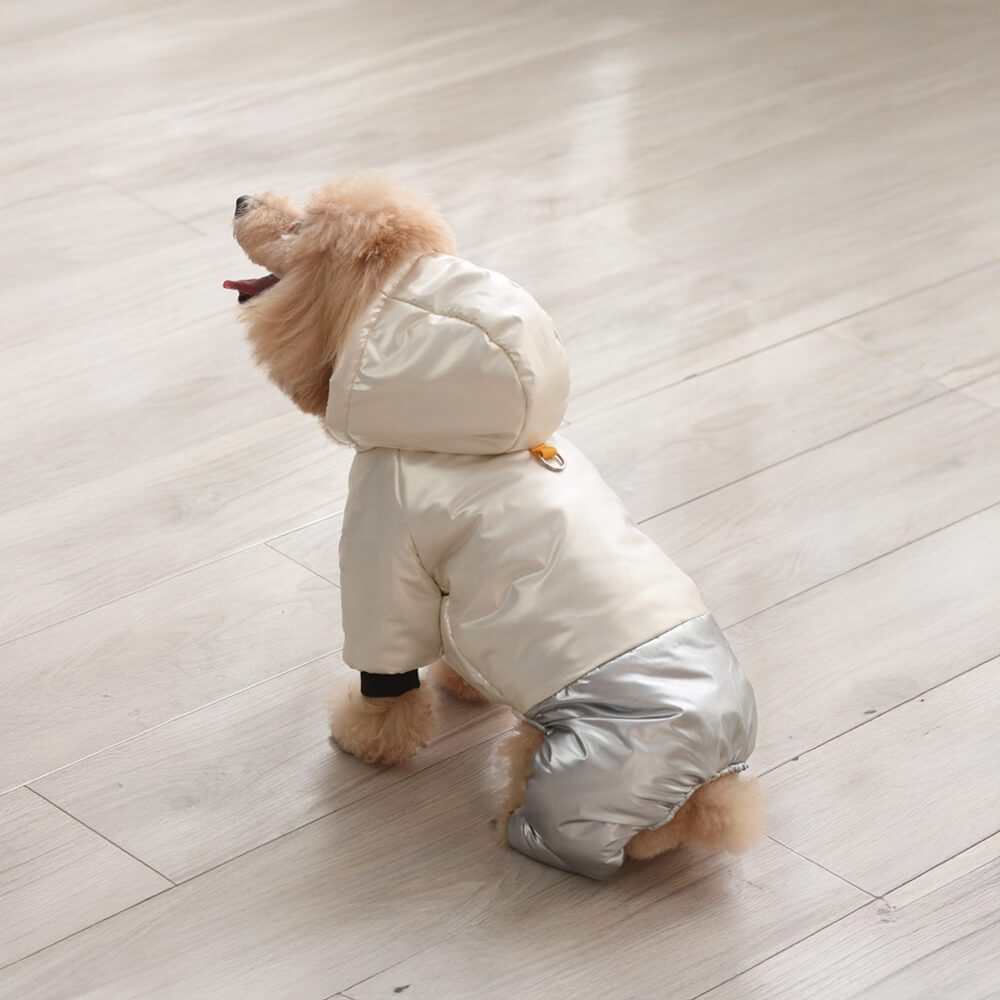 Abrigo con capucha para perros, cálido, resistente al agua y al viento, con cierre a presión