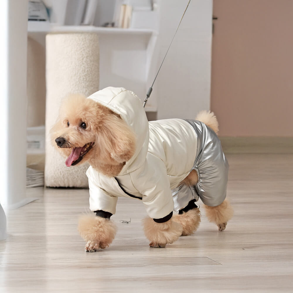 Abrigo con capucha para perros, cálido, resistente al agua y al viento, con cierre a presión