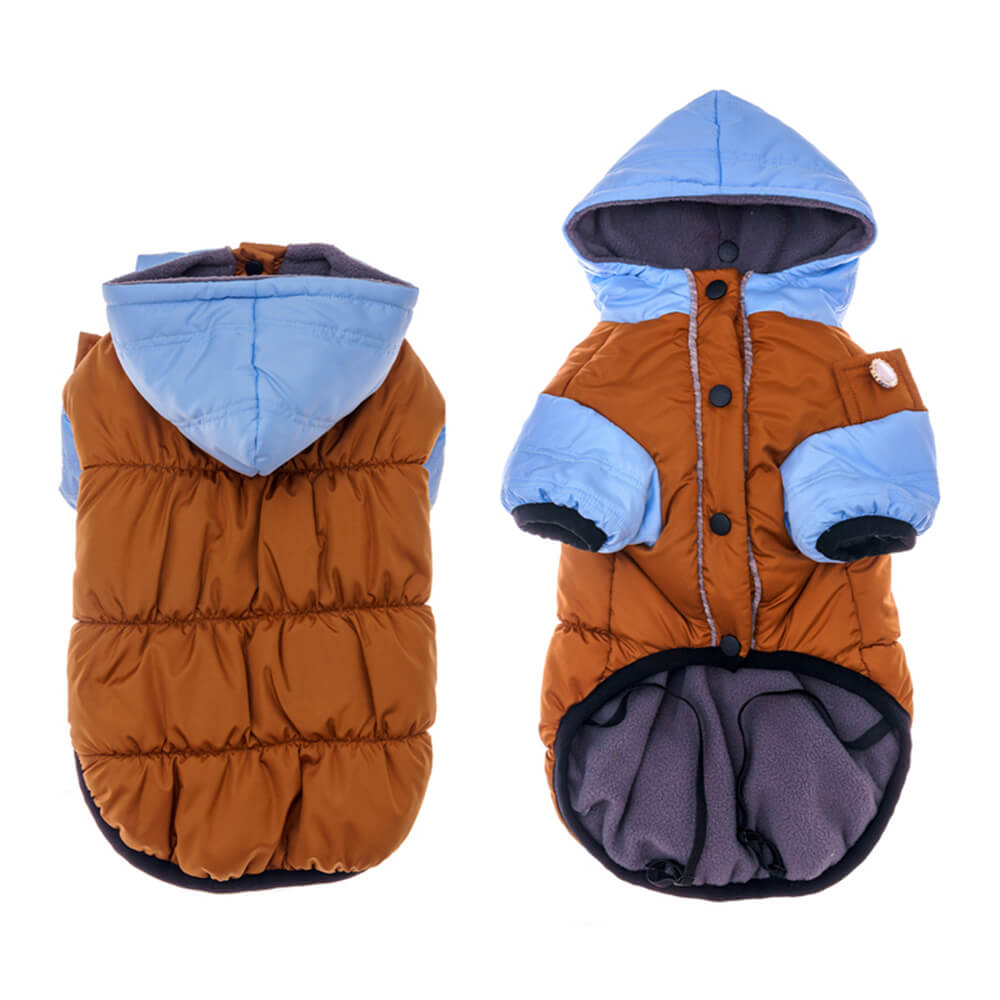 Chaqueta con capucha para perros, impermeable, resistente al viento y cálida, con ajuste ajustable