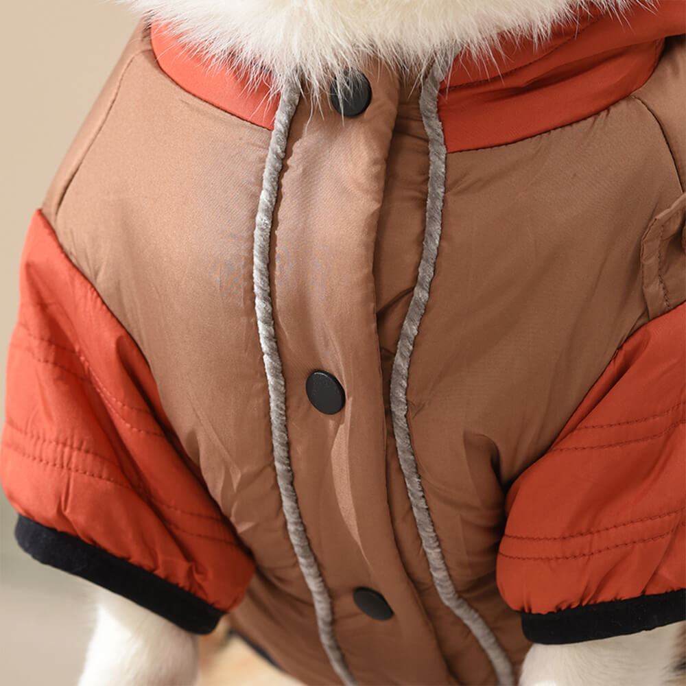 Chaqueta con capucha para perros, impermeable, resistente al viento y cálida, con ajuste ajustable