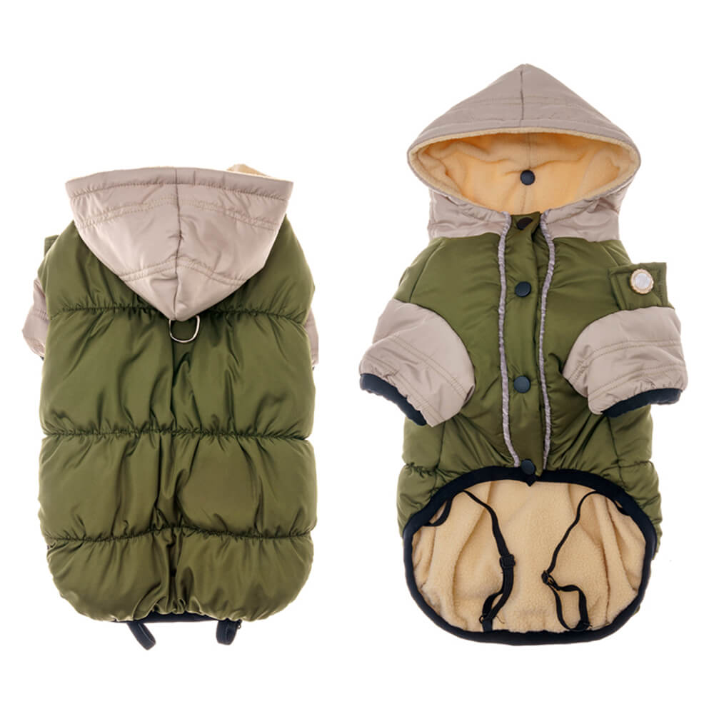 Chaqueta con capucha para perros, impermeable, resistente al viento y cálida, con ajuste ajustable