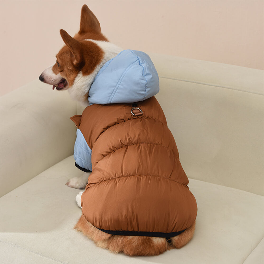 Chaqueta con capucha para perros, impermeable, resistente al viento y cálida, con ajuste ajustable