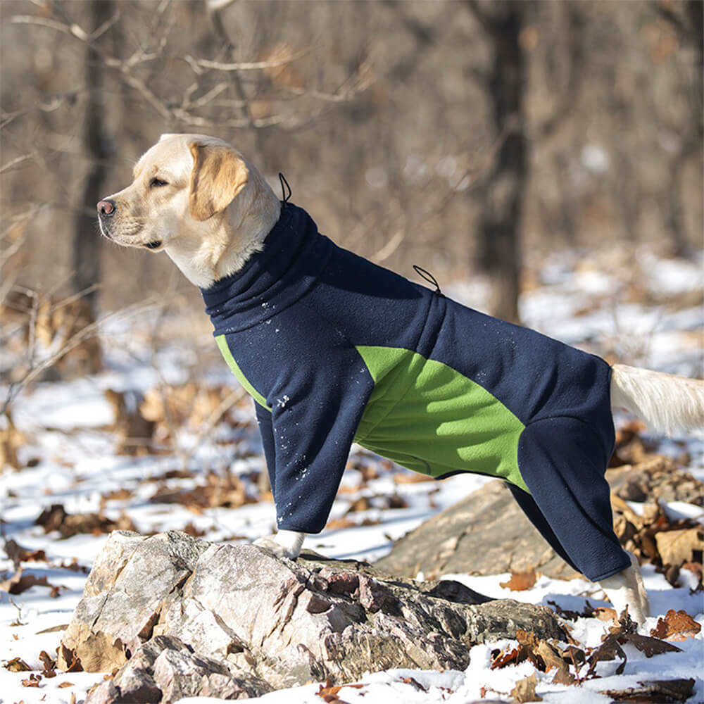 Mono para perro de cuello alto, resistente al viento y con forro polar que abriga todo el cuerpo