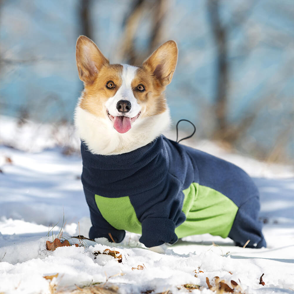 Mono para perro de cuello alto, resistente al viento y con forro polar que abriga todo el cuerpo