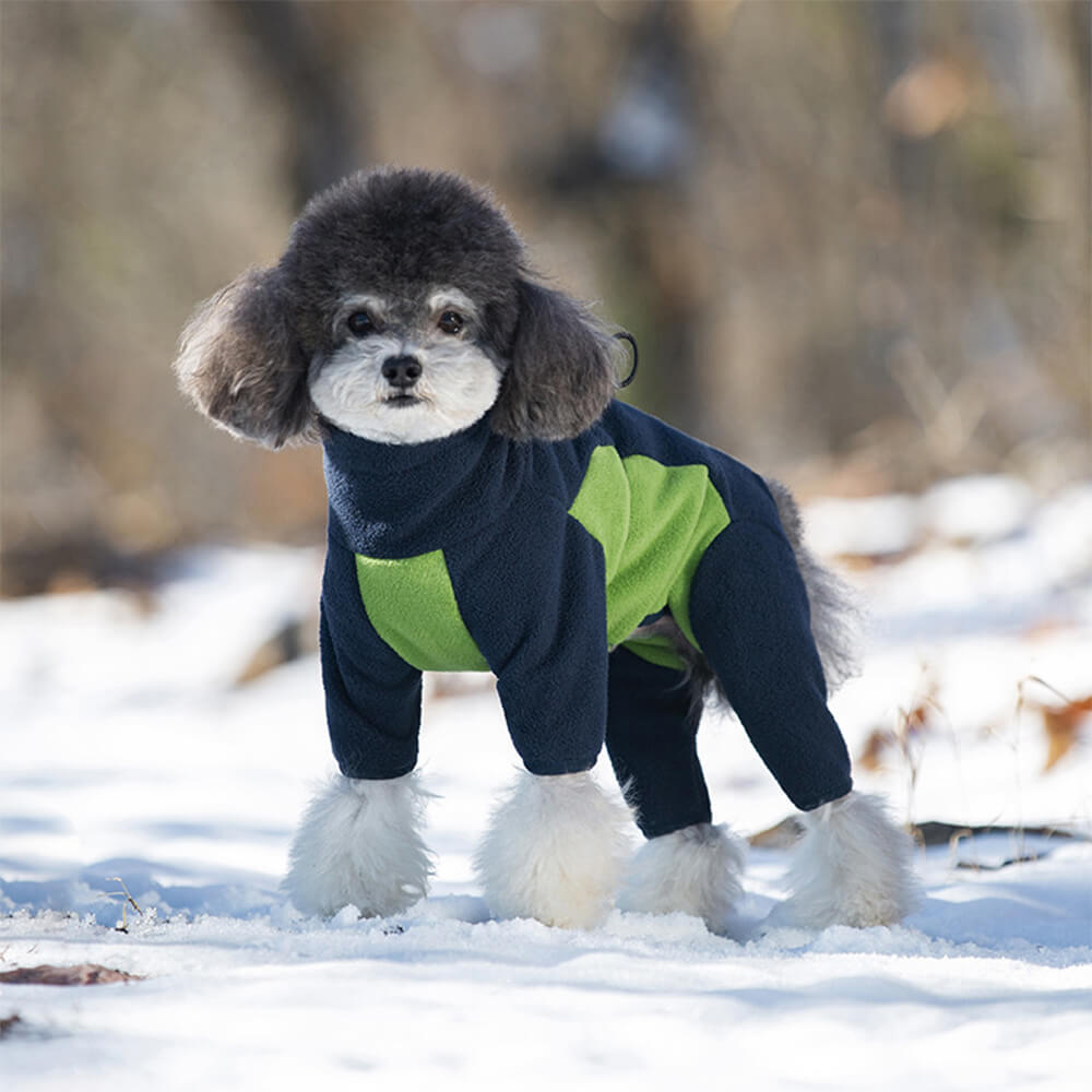 Mono para perro de cuello alto, resistente al viento y con forro polar que abriga todo el cuerpo