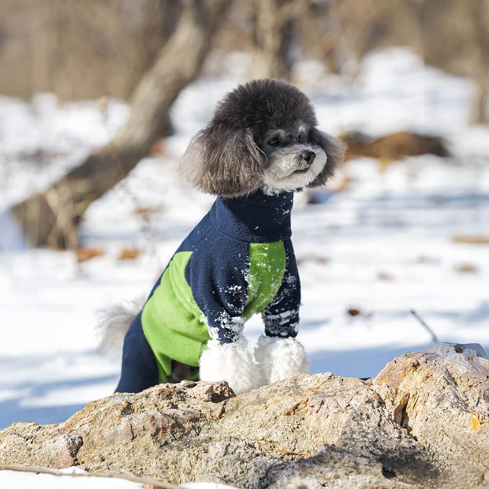 Mono para perro de cuello alto, resistente al viento y con forro polar que abriga todo el cuerpo