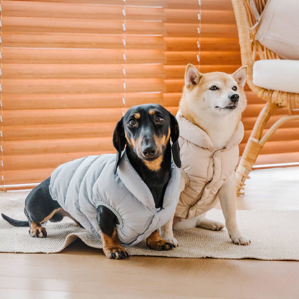 Chaleco para perros acolchado, cálido, resistente al viento y sin mangas, antiarrugas