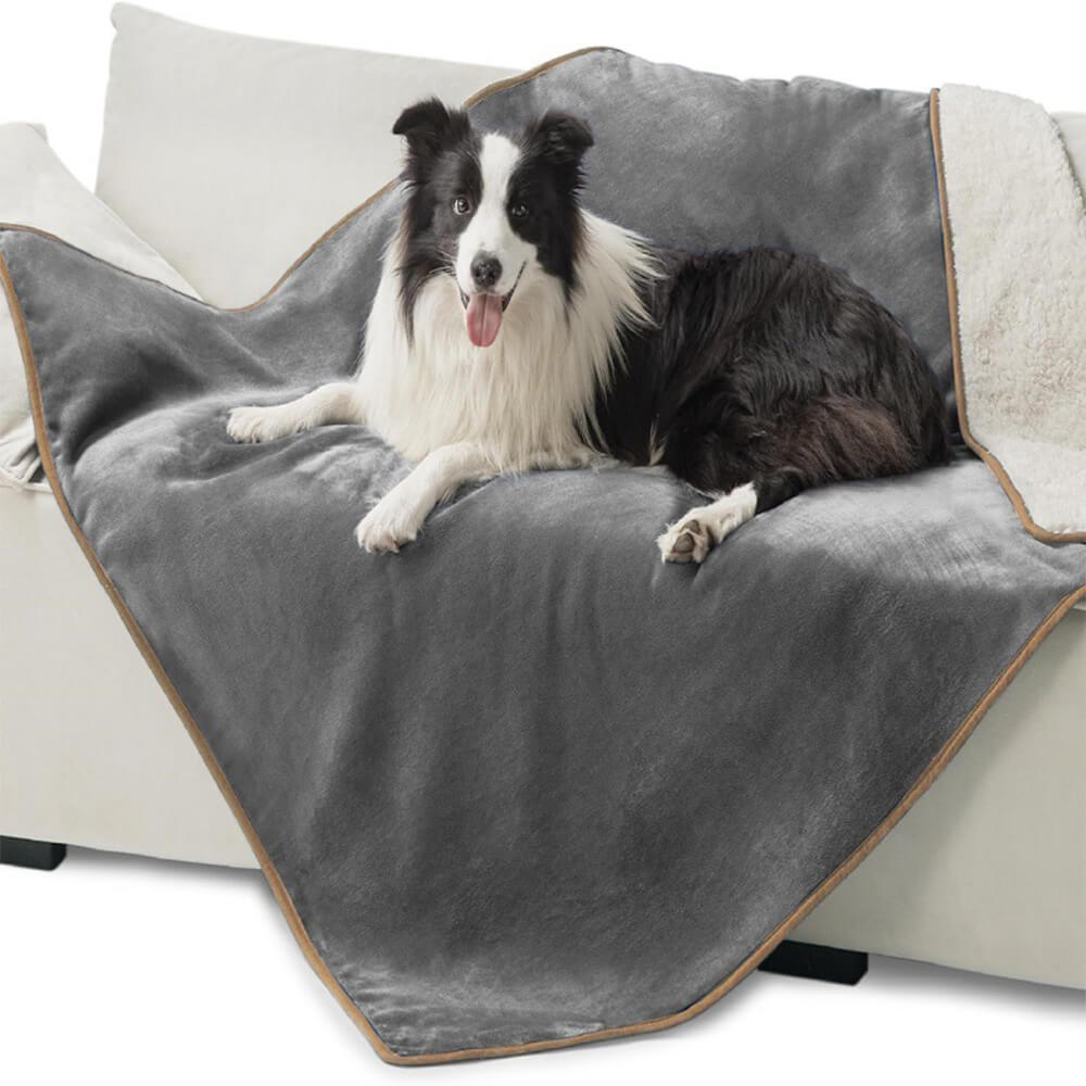 Manta de felpa reversible para mascotas, acogedora y protectora