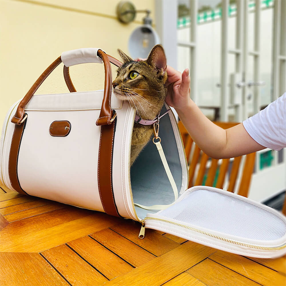 Bolsa de viaje blanda y espaciosa de lujo para perros y gatos